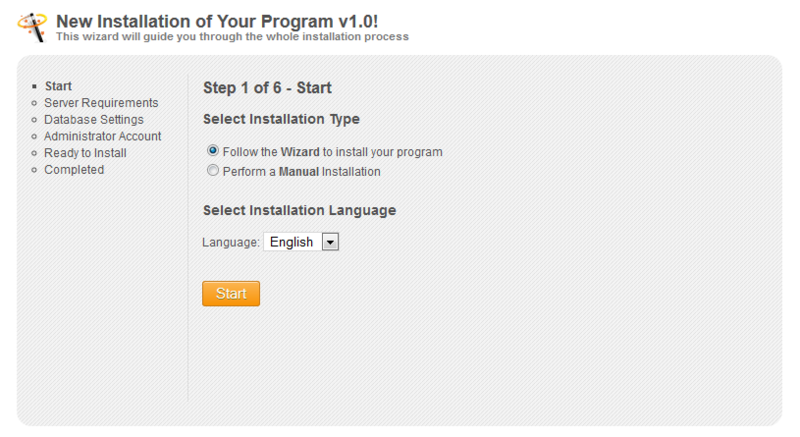 PHP EasyInstaller online wizard Screenshot